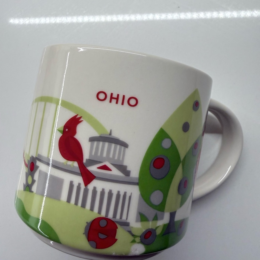Display only Starbucks Ohio Mug with Red and Green Design